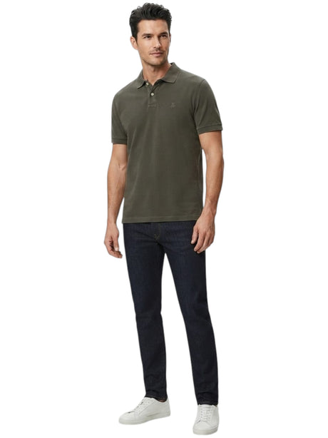 Image for Men's Textured Polo T-Shirt,Dark Olive