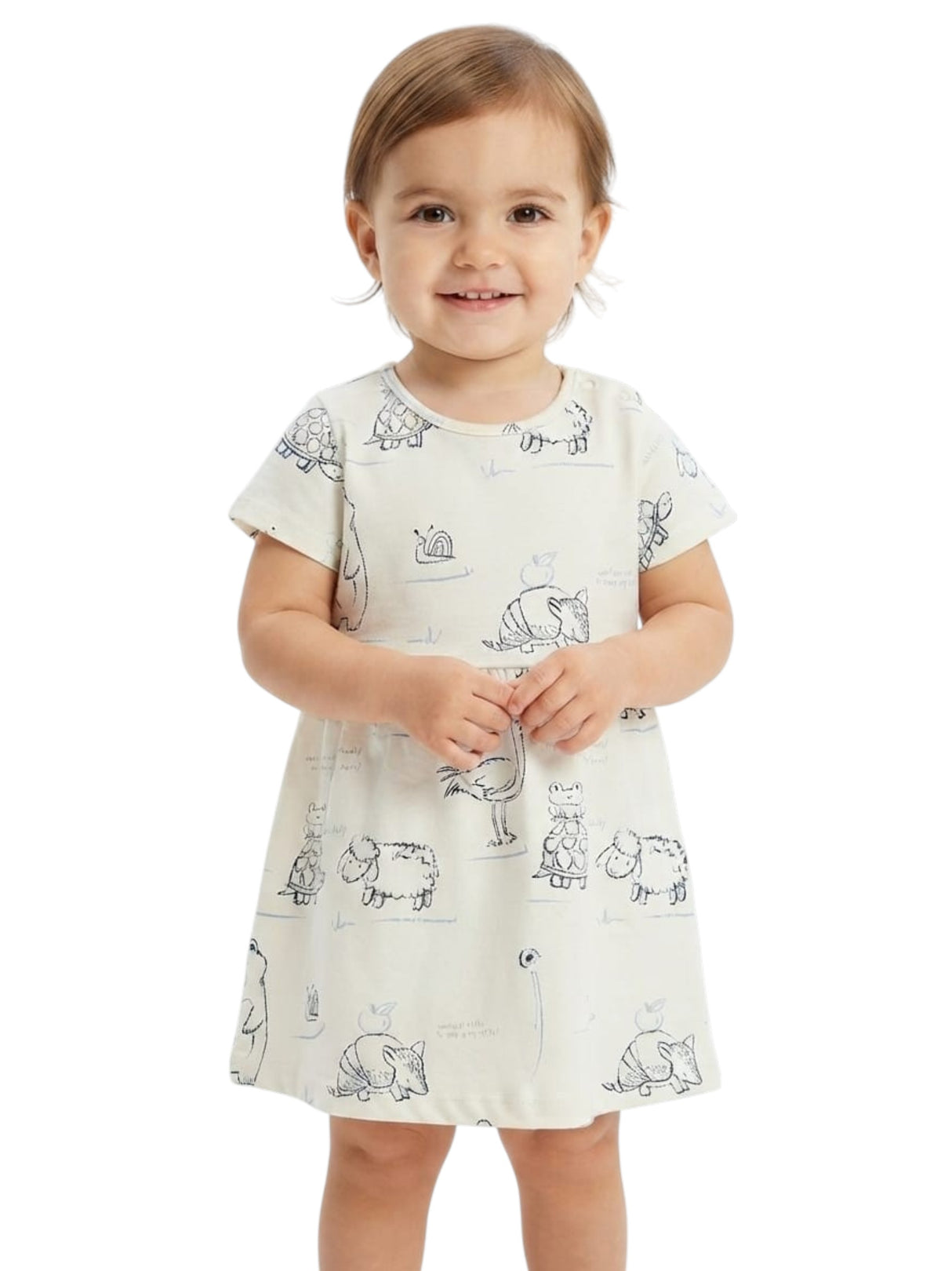 Image for Kids Girl's Printed Dress,White
