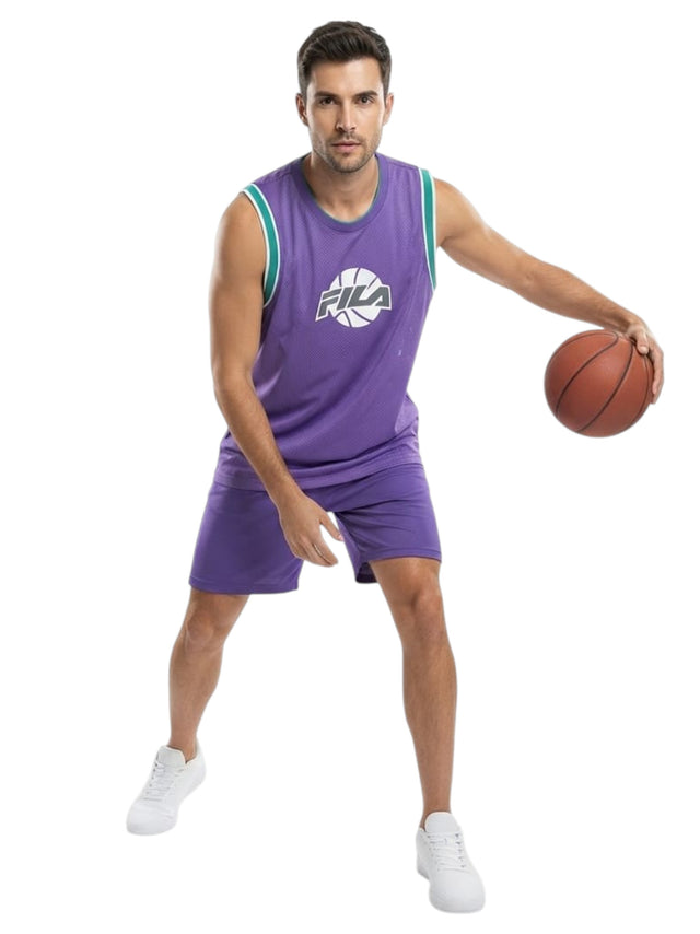 Image for Men's Brand Logo Printed Sport Top,Dark Purple