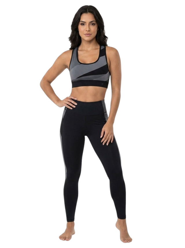 Image for Women's Colorblocked Sport Top,Black/Grey