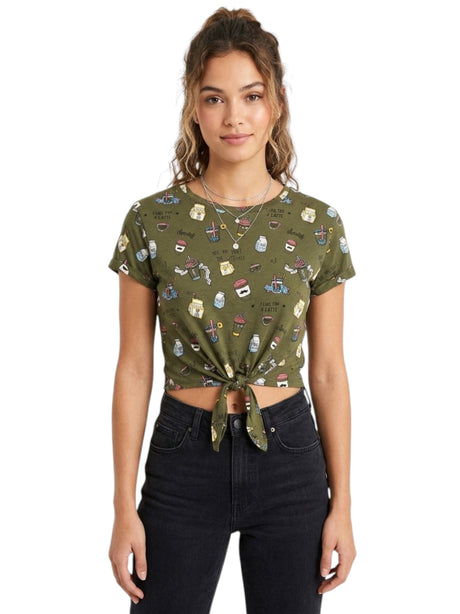Image for Women's Printed Top,Olive