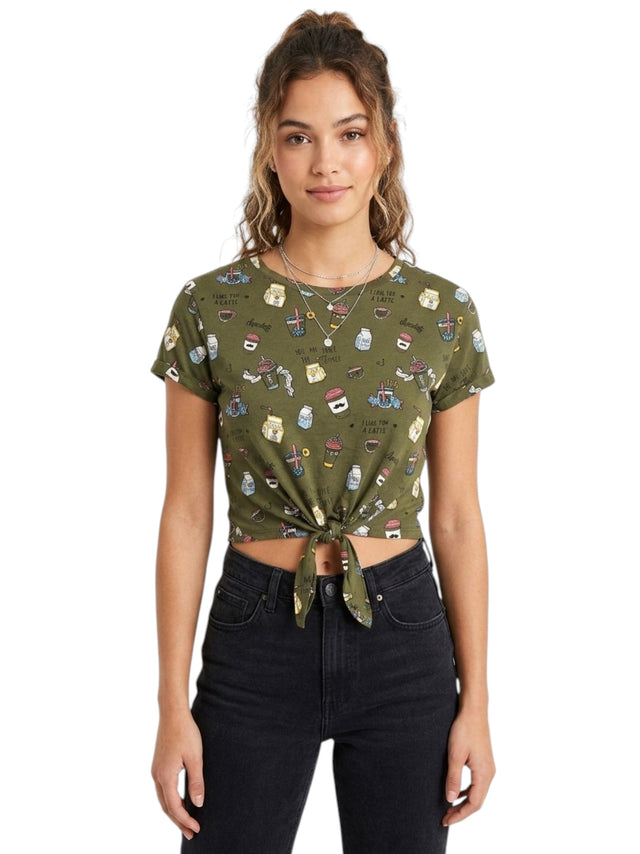 Image for Women's Printed Top,Olive