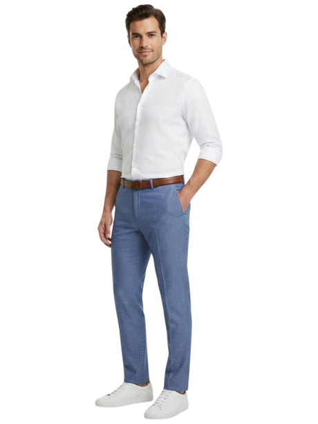 Image for Men's Plain Solid Classic Pant,Light Blue