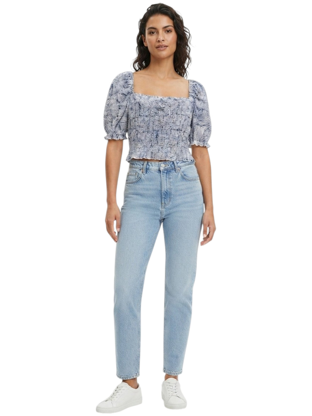 Image for Women's Printed Smocked Top,Multi