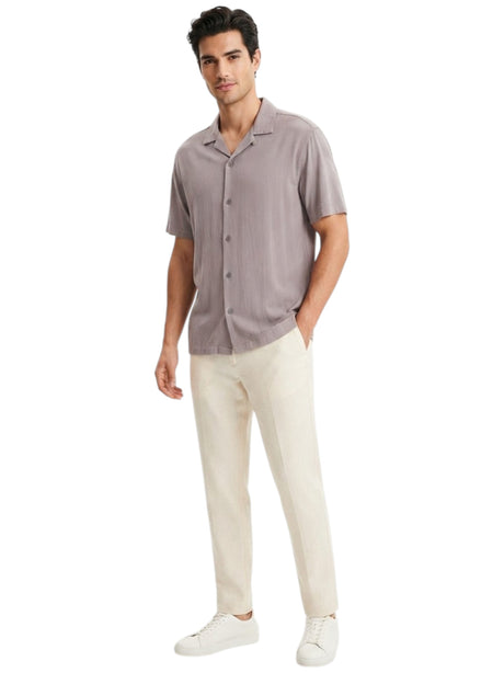 Image for Men's Plain Solid Dress Shirt,Dusty Purple