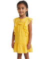 Image for Kids Girl's Plain Broderie Anglaise Dress,Yellow