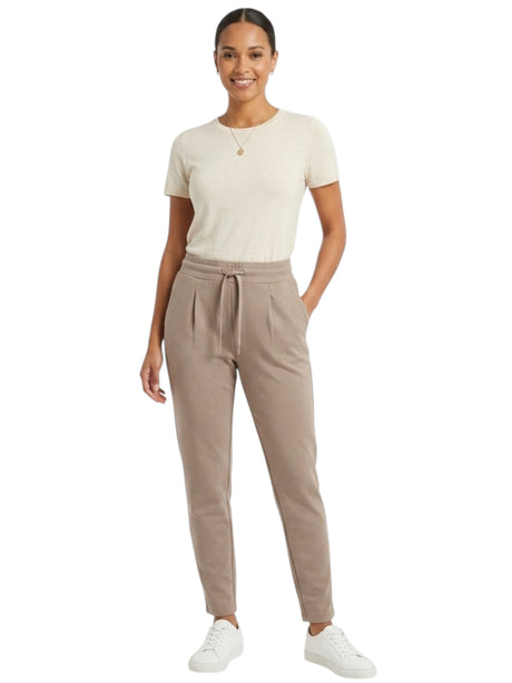 Image for Women's Plain Solid Pant,Dark Beige
