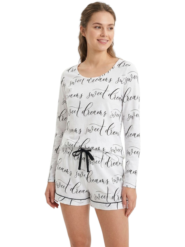 Image for Women's Printed Sleepwear Short,White