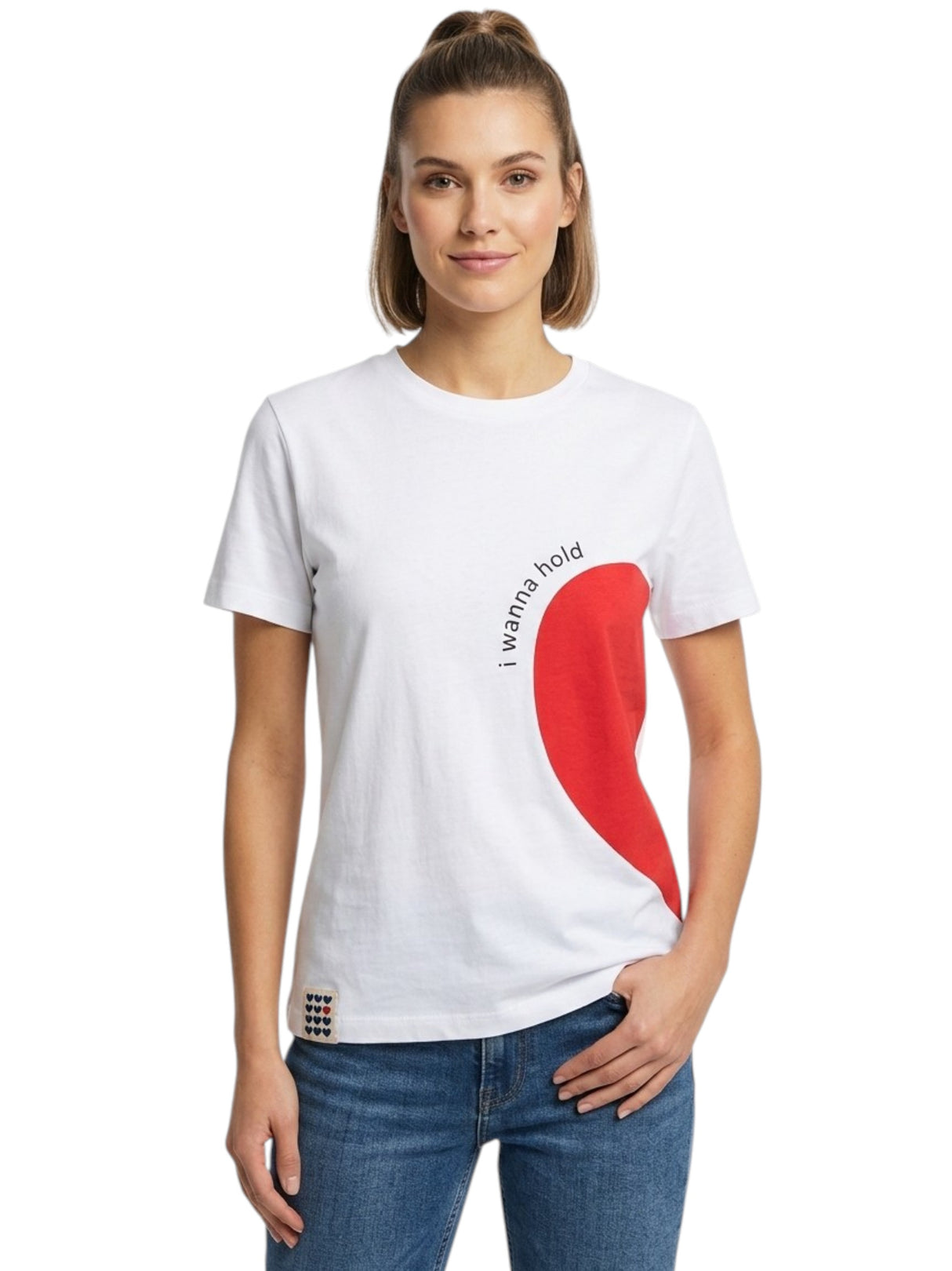 Image for Women's Heart Printed Top,White
