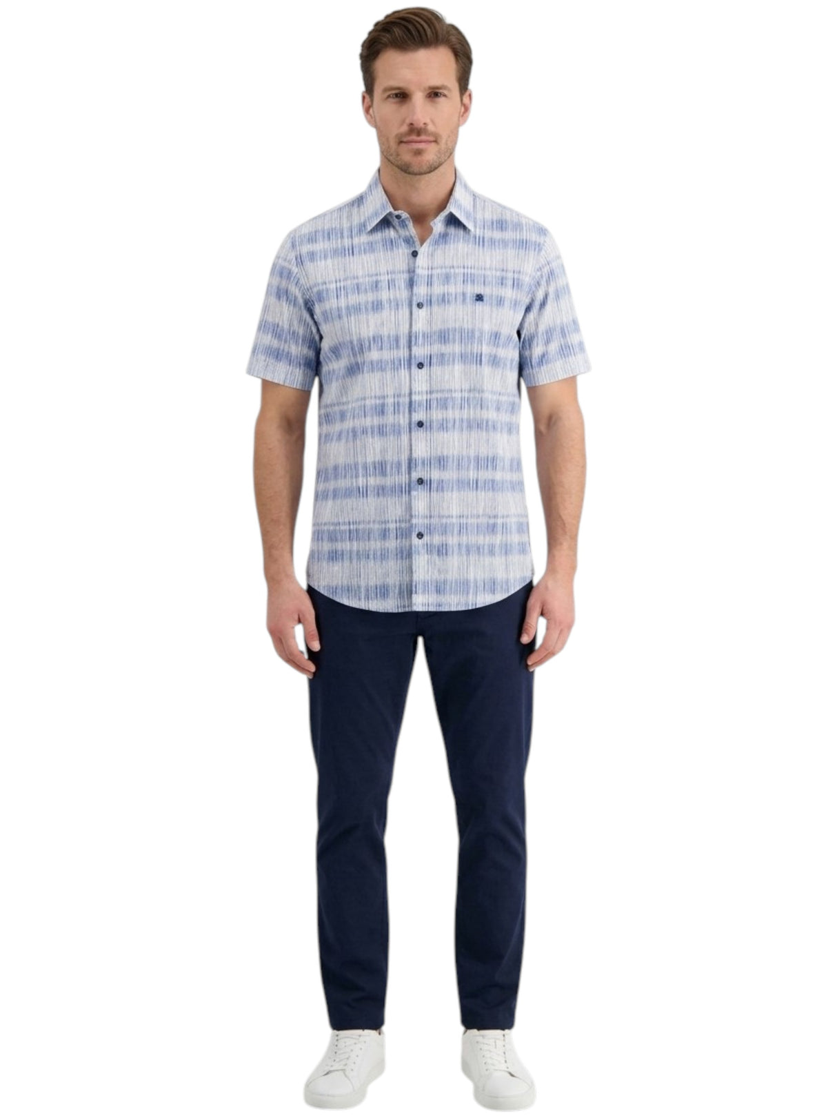 Image for Men's Striped Dress Shirt,Blue/White