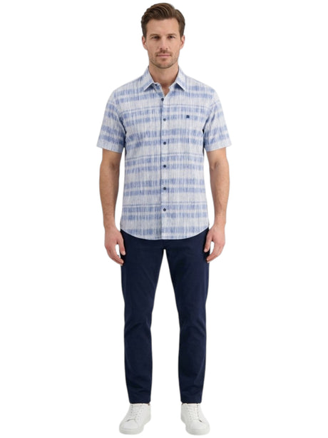 Image for Men's Striped Dress Shirt,Blue/White