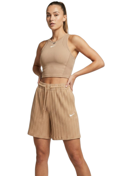 Image for Women's Ribbed Short,Dark Beige