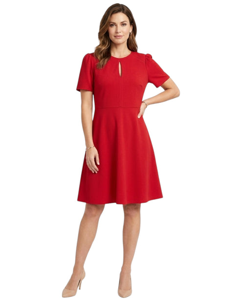 Image for Women's Plain Solid Dress,Red