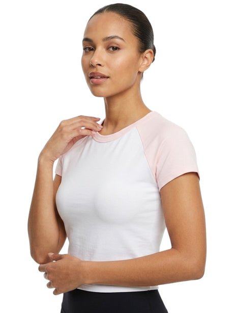 Image for Women's Colorblocked Top,White/Peach