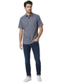 Image for Men's Printed Dress-Shirt,Navy