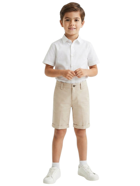 Image for Kids Boy's Plain Shorts,Beige