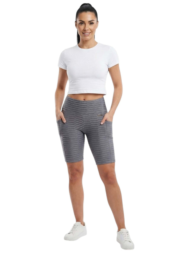 Image for Women's Textured Short Legging,Grey