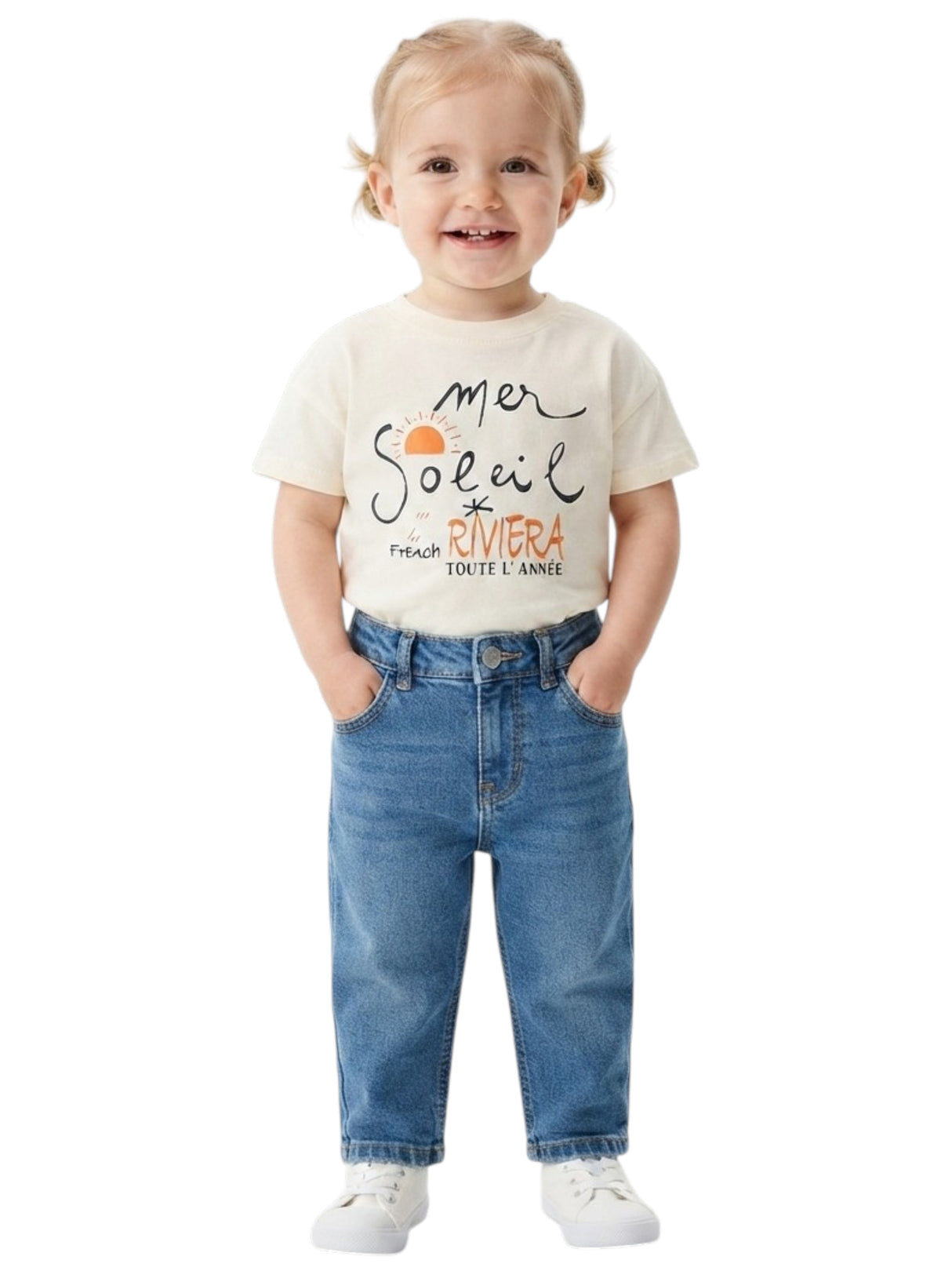 Image for Kids Girl's Printed Top,Light Beige