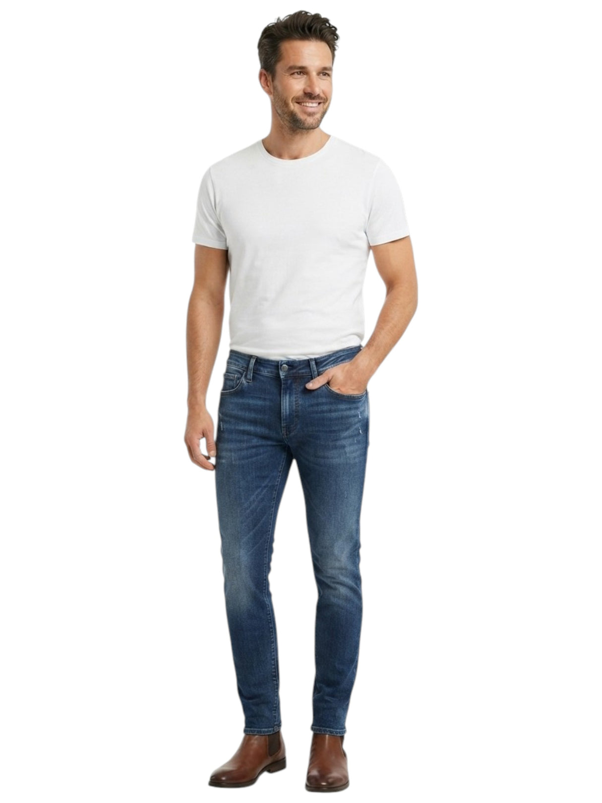 Image for Men's Plain Jeans,Dark Blue