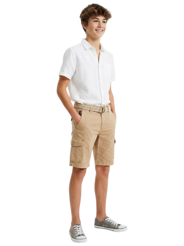 Image for Kids Boy's Plain Short & Belt,Beige