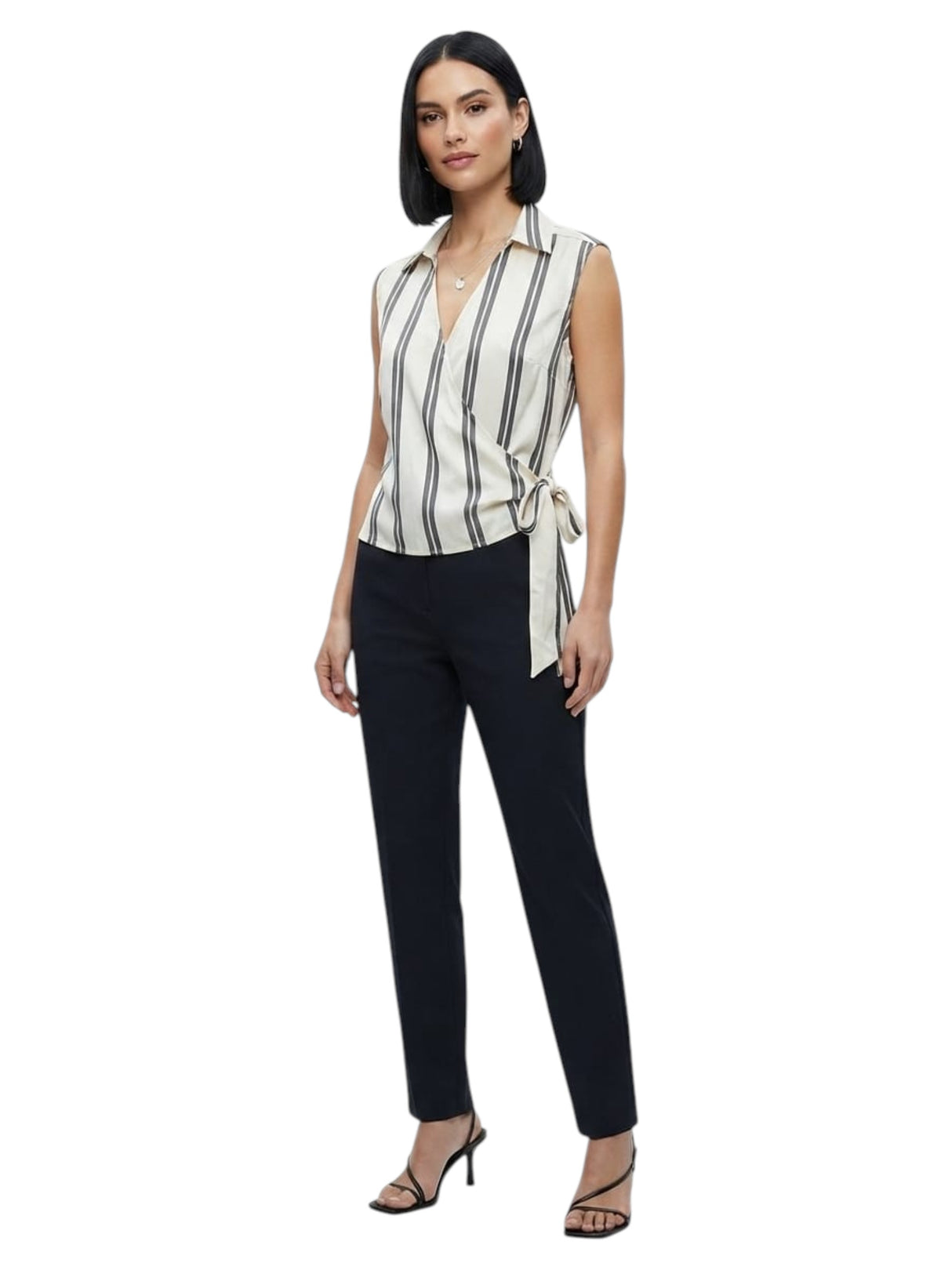 Image for Women's Stripped Top,Off White