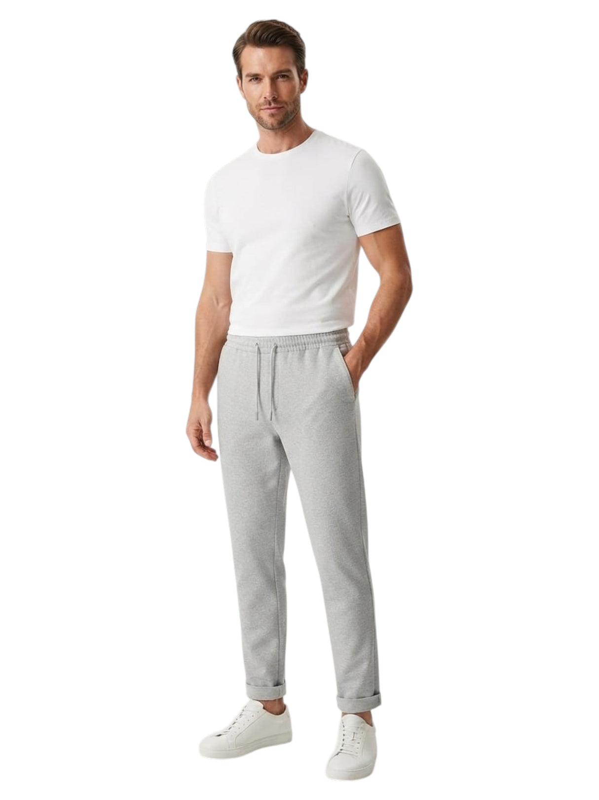 Image for Men's Textured Pants,Light Grey
