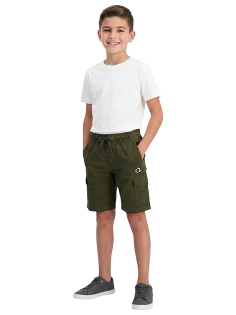 Image for Kids Boy's Plain Solid Cargo Short,Olive