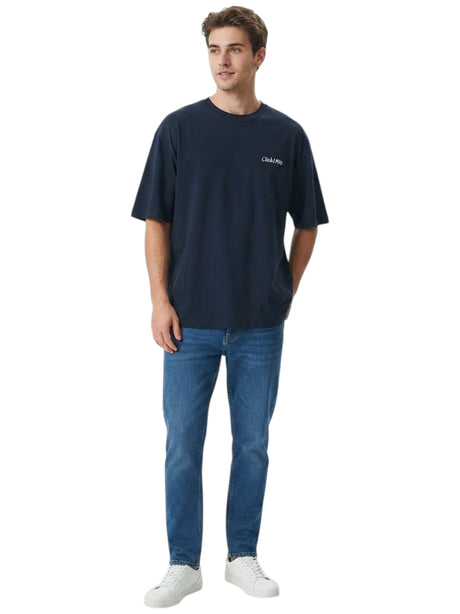 Image for Men's Brand Logo Printed Top,Navy