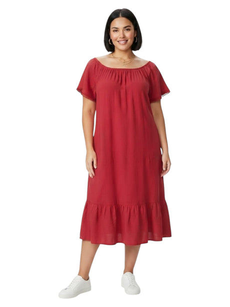 Image for Women's Textured Dress,Red