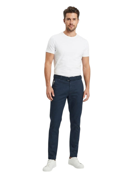 Image for Men's Plain pants With Belt,Navy