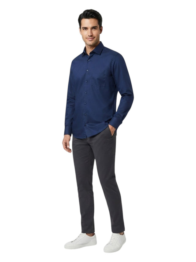 Image for Men's Plain Dress-Shirt,Navy