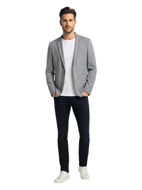 Image for Men's Plaid Blazer,Grey