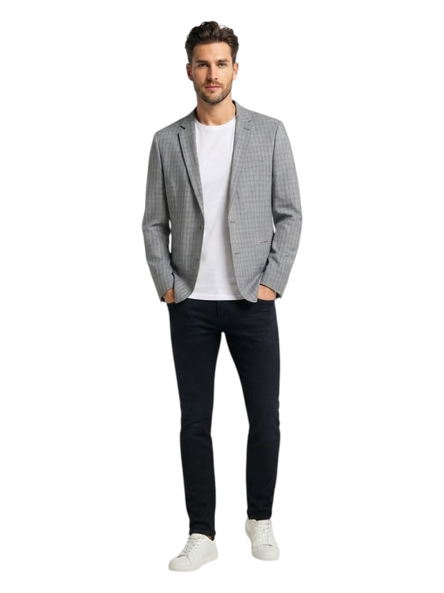 Image for Men's Plaid Blazer,Grey