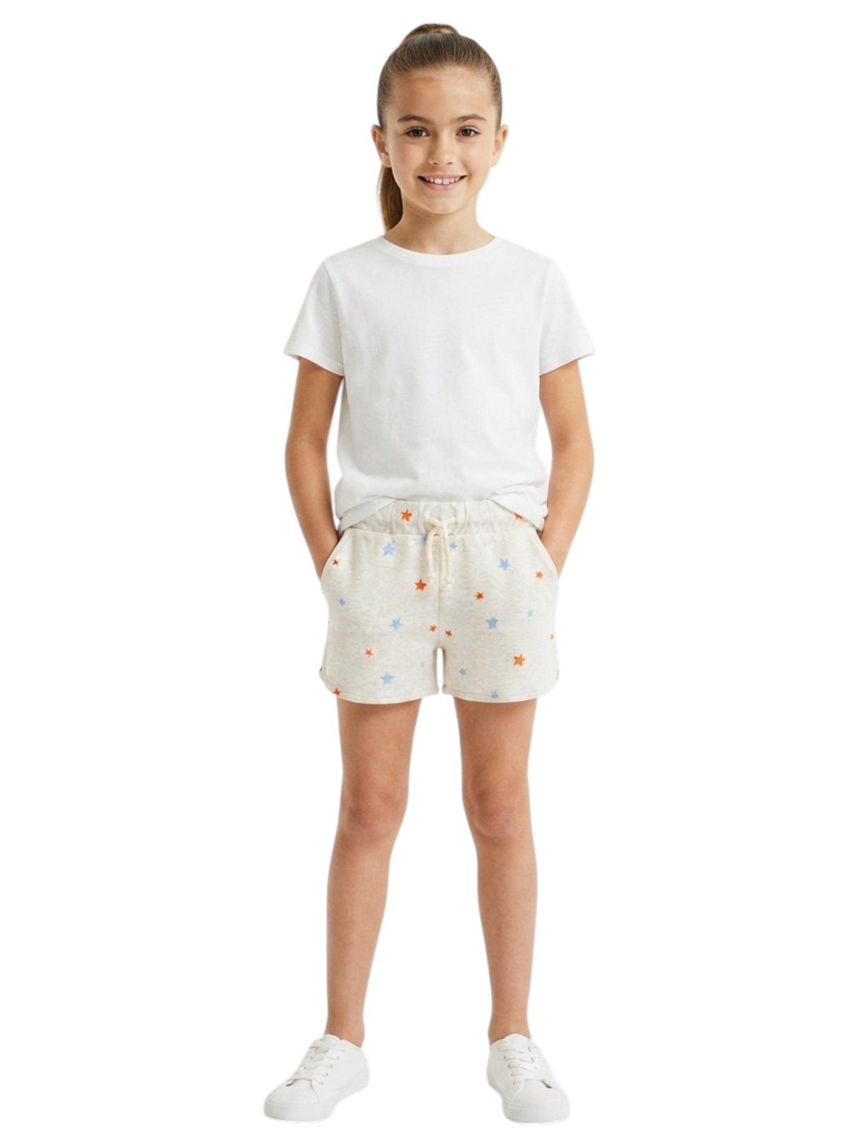Image for Kids Girl's Printed Short,Light Grey