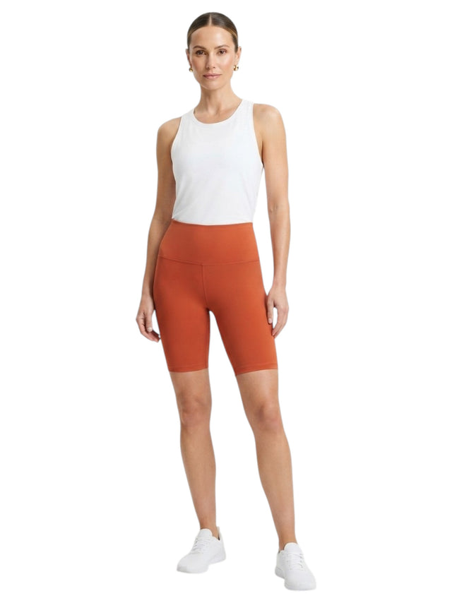 Image for Women's Plain Solid Short Legging,Orange