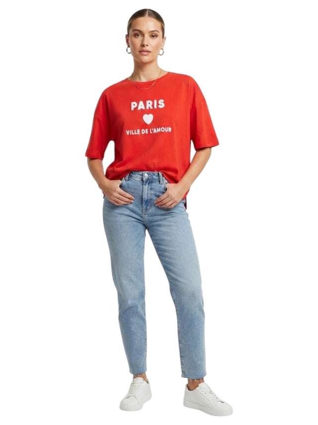 Image for Women's Printed Top,Red