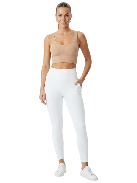 Image for Women's Ribbed Sport Bra,Beige