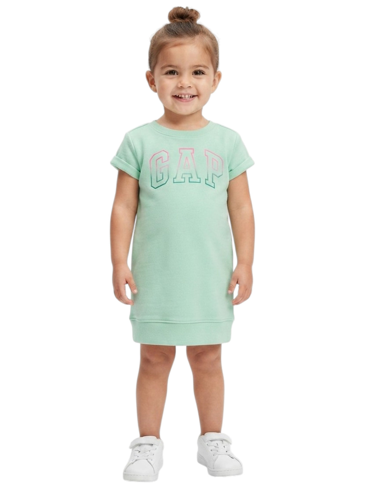 Image for Kids Girl's Brand Logo Printed Dress,Light Mint Green