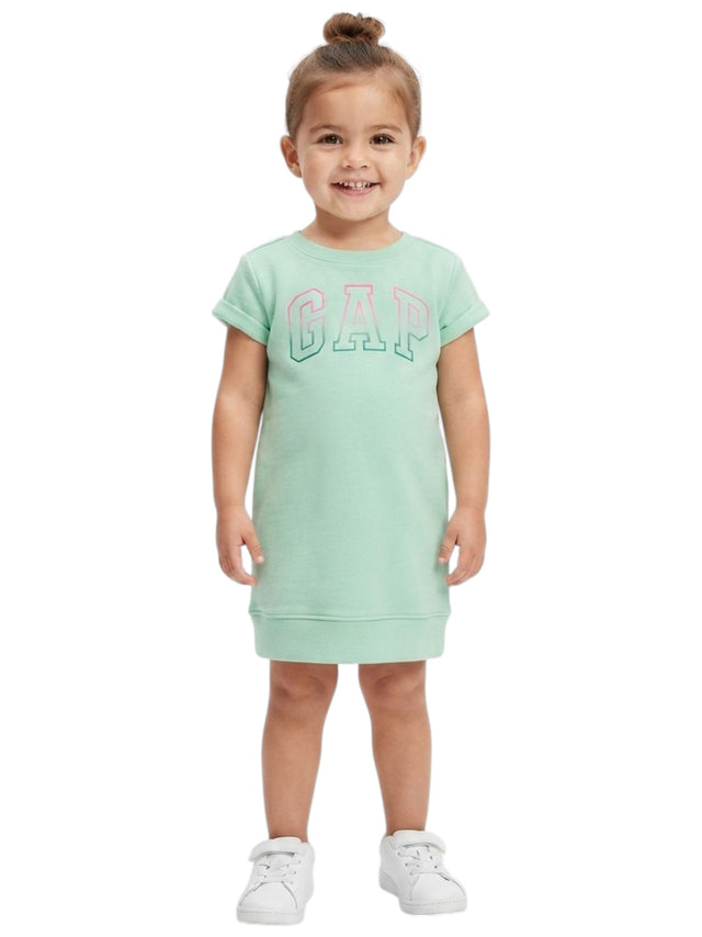 Image for Kids Girl's Brand Logo Printed Dress,Light Mint Green