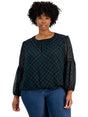 Image for Women's Plaid Mesh Top,Multi