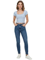 Image for Women's Floral Printed Crop Top,Light Blue
