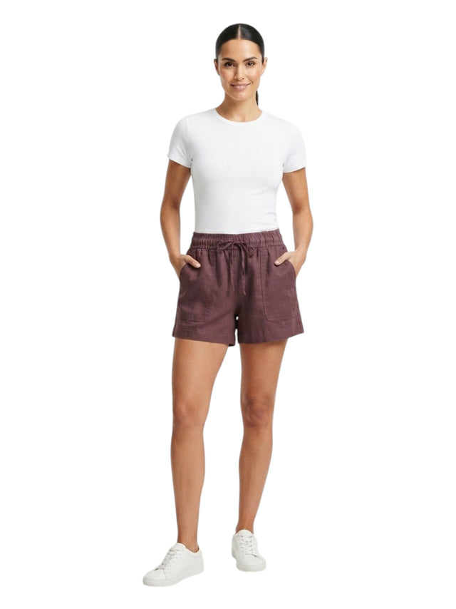 Image for Women's Plain Solid Short,Burgandy