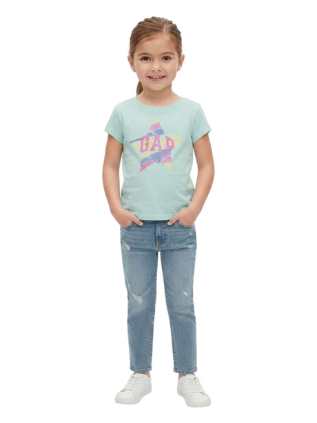 Image for Kids Girl's Brand Logo Printed Top,Aqua