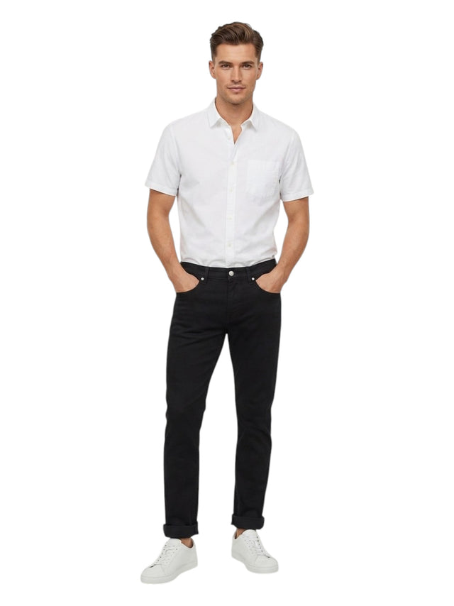 Image for Men's Plain Solid Jeans,Black