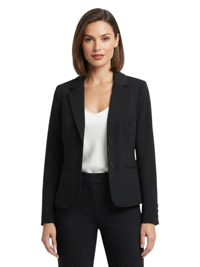 Image for Women's Plain Solid Blazer,Black