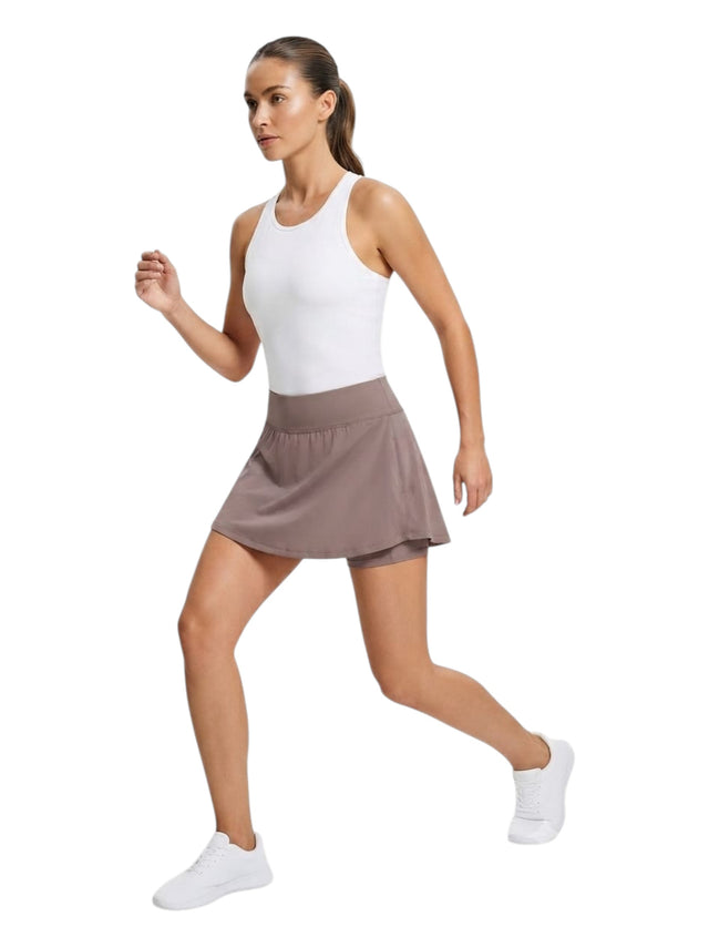 Image for Women's Plain Solid Skort,Dark Nude
