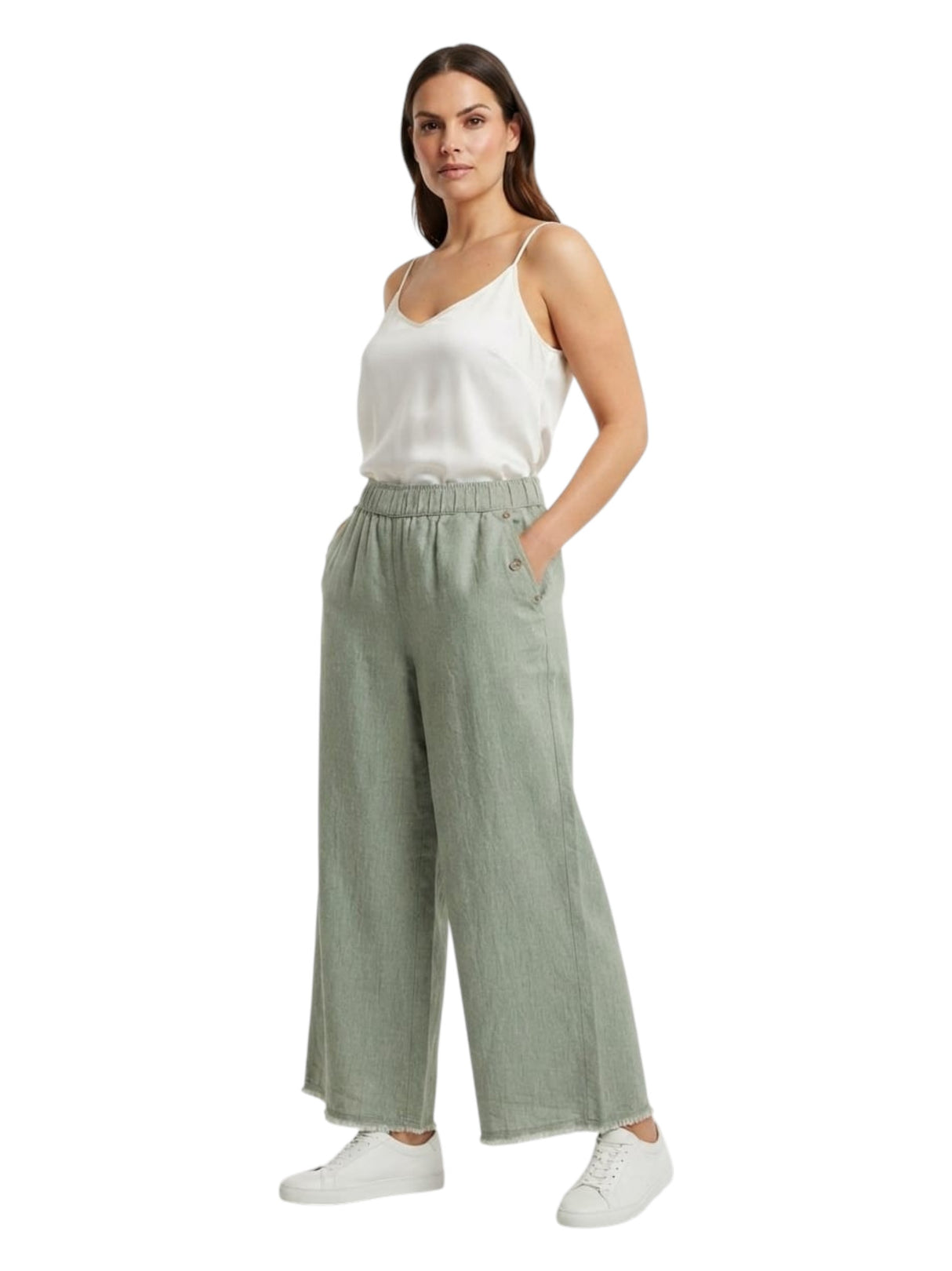 Image for Women's Plain Solid Pant,Light Olive