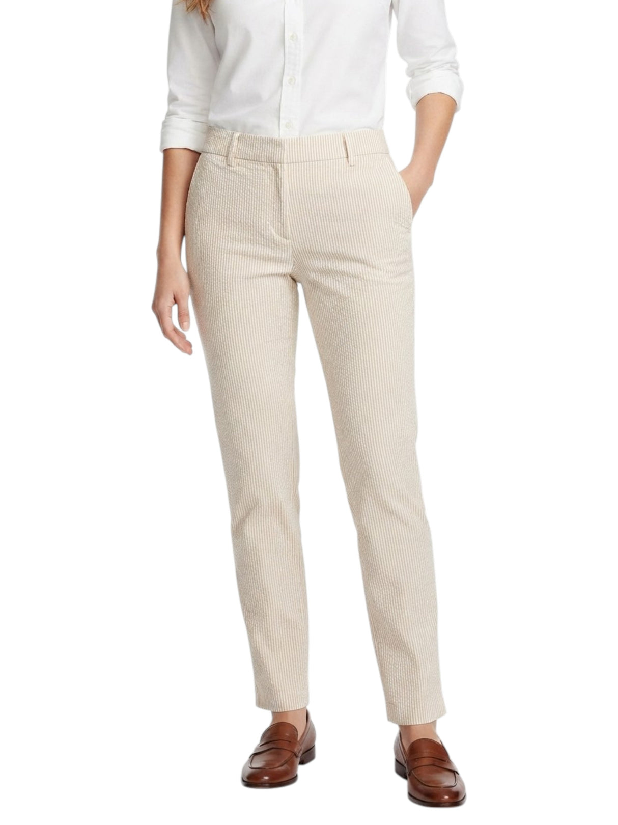 Image for Women's Stripped PantsBeige