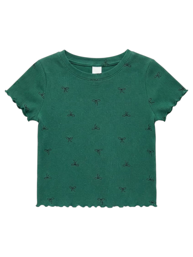 Image for Kids Girl's Printed Top,Dusty Green