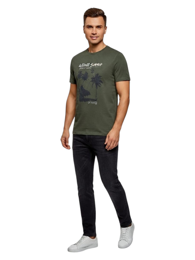 Image for Men's Printed Top,Olive